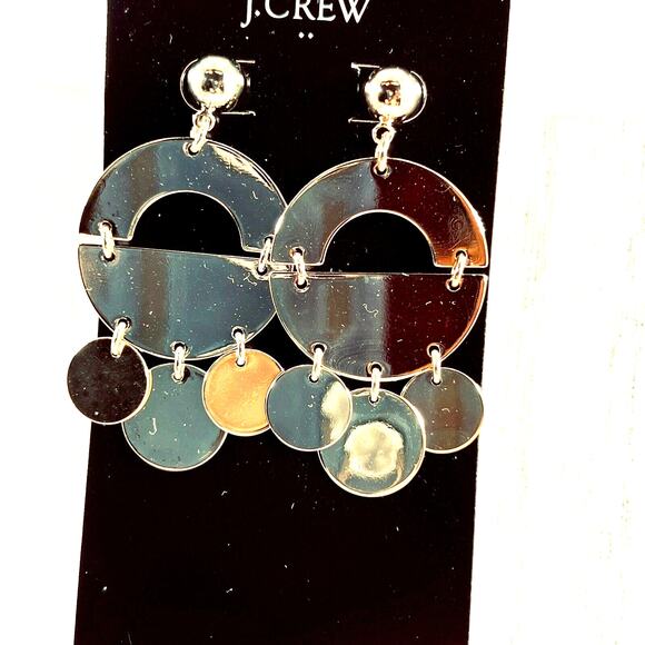 J. Crew Factory Golden Mobile Drop Earrings Statement Gold Tone Dangle New Card - Picture 1 of 4
